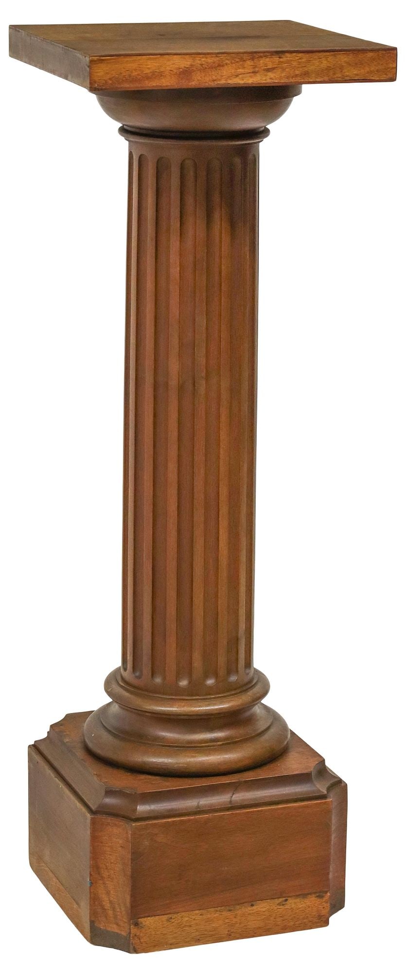 NEOCLASSICAL STYLE CARVED WOOD FLUTED COLUMNAR PEDESTAL (1 of 4)
