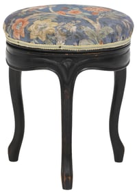 LOUIS XV STYLE UPHOLSTERED TRIPOD PIANO STOOL