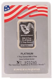 ENGLEHARD ONE TROY OUNCE PLATINUM BAR