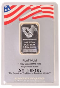 ENGLEHARD ONE TROY OUNCE PLATINUM BAR