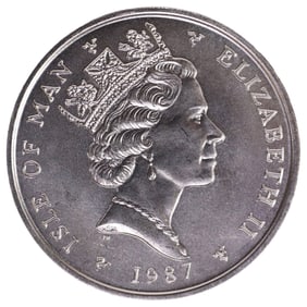 PLATINUM, 1 OUNCE FINE, ONE NOBLE, ISLE OF MAN, 1987