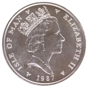 PLATINUM, 1 OUNCE FINE, ONE NOBLE, ISLE OF MAN, 1987