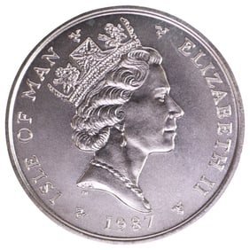 PLATINUM, 1 OUNCE FINE, ONE NOBLE, ISLE OF MAN, 1987