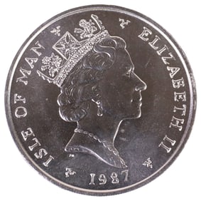 PLATINUM, 1 OUNCE FINE, ONE NOBLE, ISLE OF MAN, 1987
