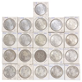 (21) U.S. SILVER DOLLARS, 1903, 1904, 1921, MOST HIGH MS