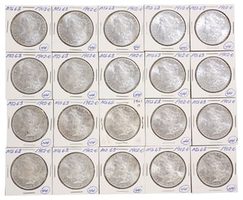 (20) U.S. SILVER DOLLARS, 1901, 1902. HIGH MS