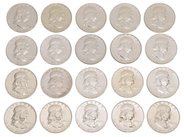 (20) U.S. FRANKLIN HALF DOLLARS, PROOFS