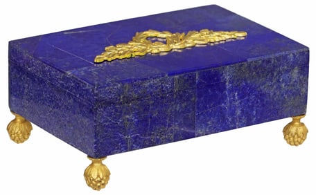 EMPIRE STYLE ORMOLU-MOUNTED LAPIS LAZULI TABLE BOX