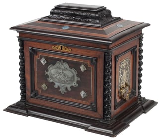 CONTINENTAL BAROQUE PARCEL-EBONIZED TABLE CASKET