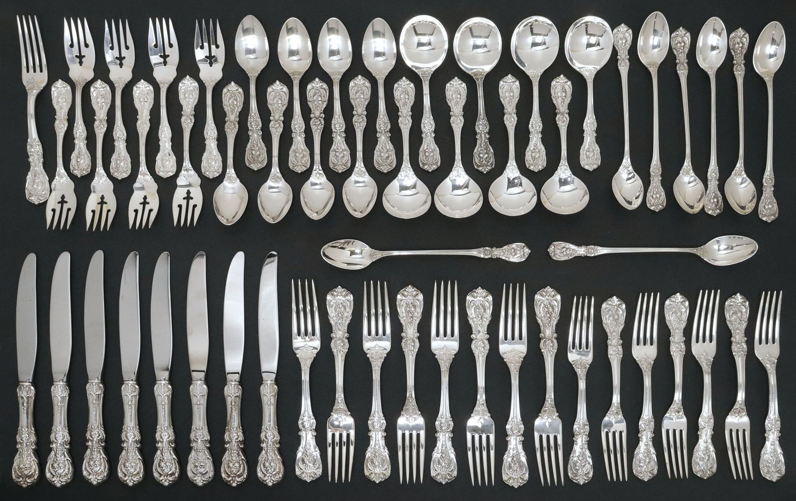 (56) REED & BARTON 'FRANCIS I' STERLING SILVER FLATWARE SERVICE FOR EIGHT (1 of 3)