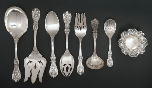 (8) REED & BARTON 'FRANCIS I' STERLING SILVER SERVING FLATWARE