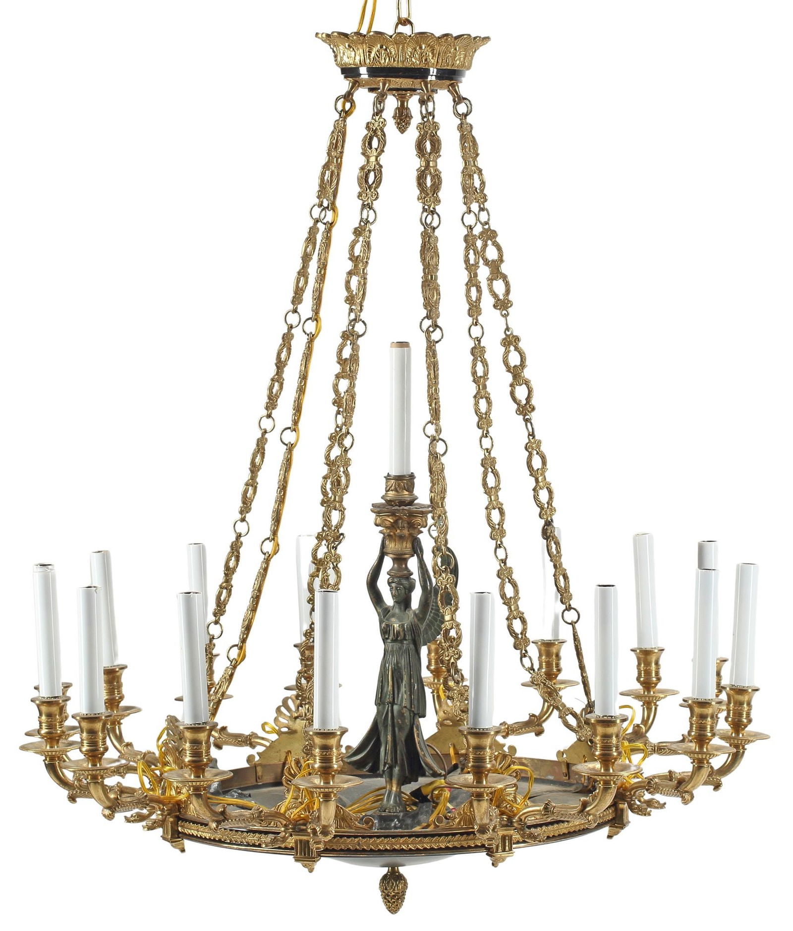 FRENCH EMPIRE STYLE BRONZE 16-LIGHT CHANDELIER (1 of 5)