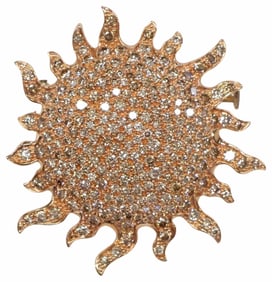 ESTATE ROBERTO COIN 18KT ROSE GOLD 2.50CTTW PAVE DIAMOND PENDANT BROOCH
