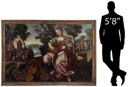 CONTINENTAL SCHOOL (17TH/ 18TH C.) PAINTING ALLEGORY OF HEARING