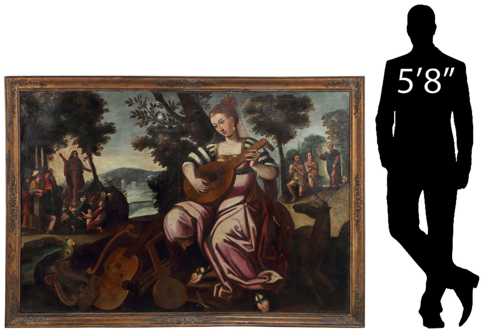 CONTINENTAL SCHOOL (17TH/ 18TH C.) PAINTING ALLEGORY OF HEARING (1 of 9)