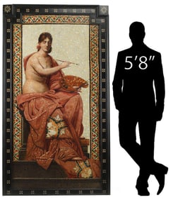 ITALIAN SCHOOL (19TH C.) MOSAIC TROMPE-L'OEIL ALLEGORY OF PAINTING, 75" X 42"