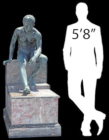 NEAR LIFE-SIZE PATINATED BRONZE SCULPTURE OF HERMES AFTER THE ANTIQUE
