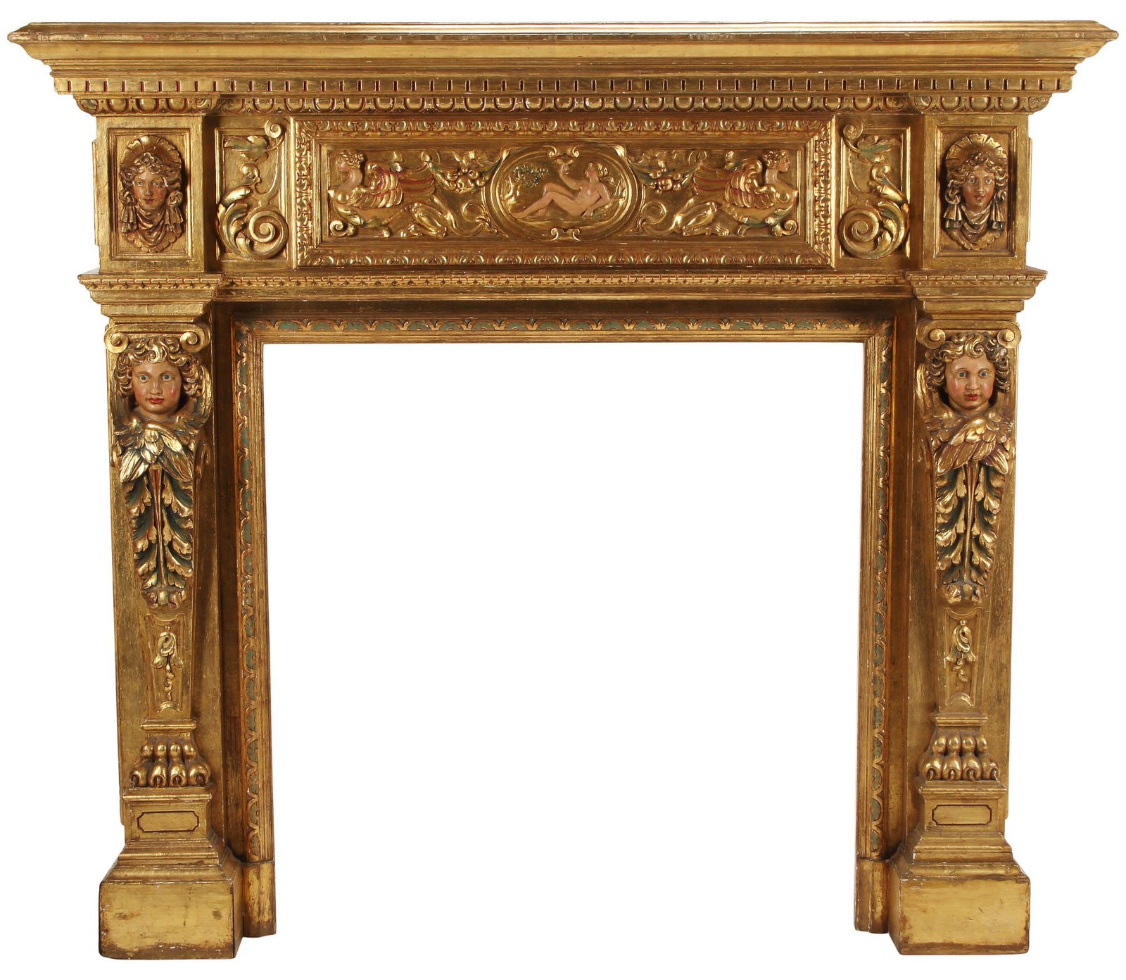ITALIAN NEOCLASSICAL STYLE GILTWOOD FIREPLACE SURROUND (1 of 5)