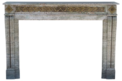 FRENCH ORMOLU-MOUNTED MARBLE CHIMNEYPIECE