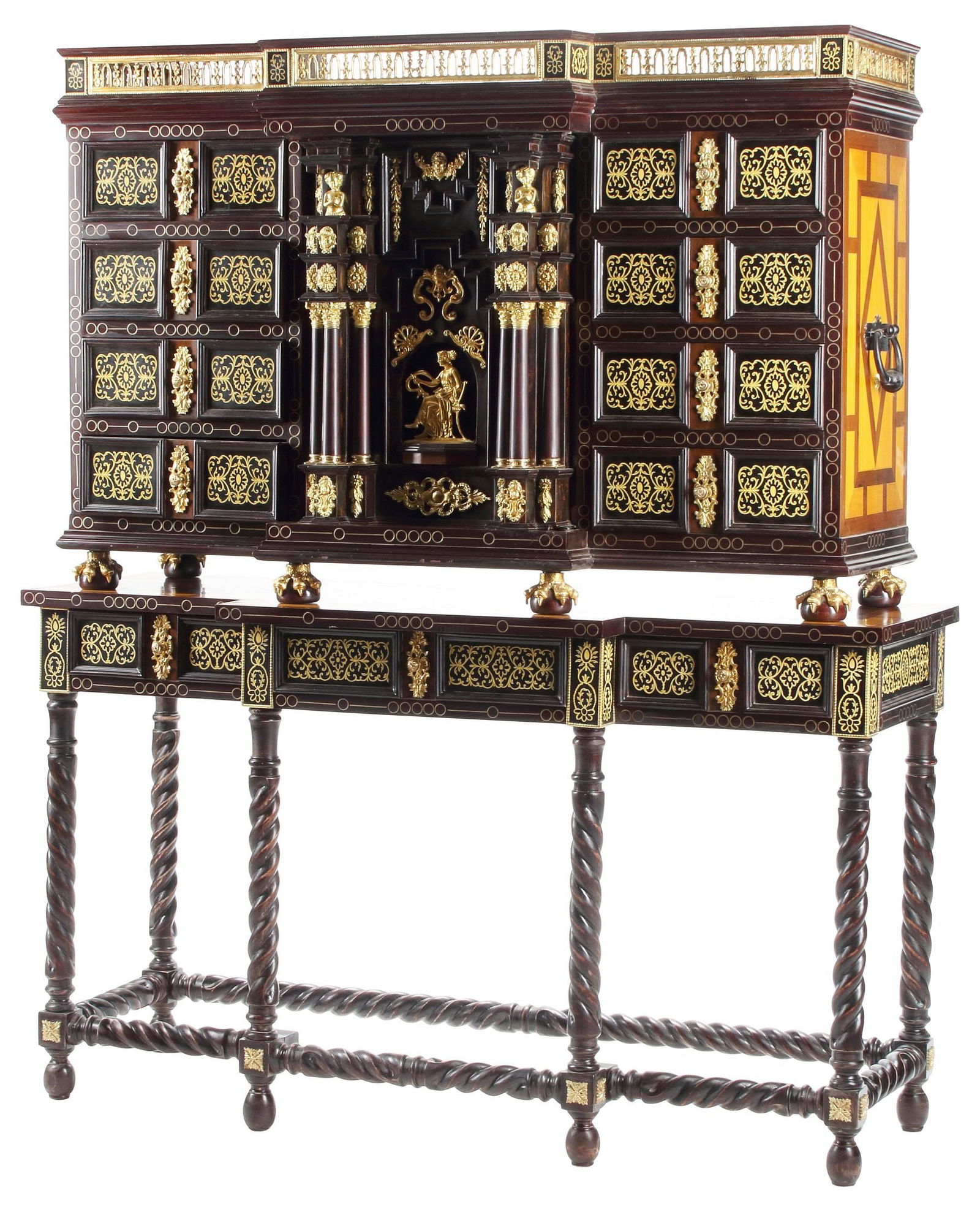 RENAISSANCE STYLE ORMOLU-MOUNTED INLAID CABINET-ON-STAND (1 of 10)