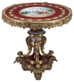 VIENNA STYLE ORMOLU & PORCELAIN CENTER TABLE