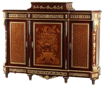 LOUIS XVI STYLE ORMOLU-MOUNTED MARQUETRY SIDE CABINET
