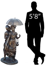 NEAR LIFE-SIZE BRONZE FIGURAL SCULPTURE AFTER L. RAPHAEL, 52"H