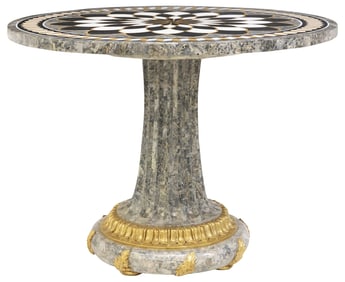 PARCEL-GILT SPECIMEN MARBLE GUERIDON TABLE
