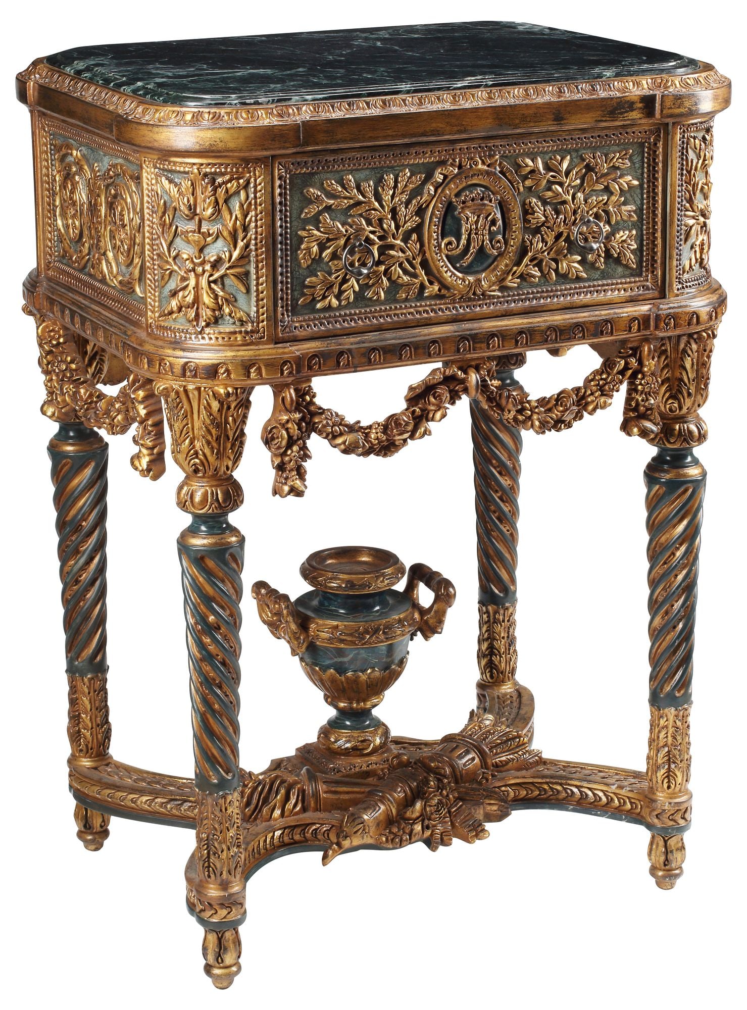 AFTER JEAN-BAPTISTE VINCENEUX (D.1795) LOUIS XVI STYLE PARCEL-GILT SIDE TABLE (1 of 5)