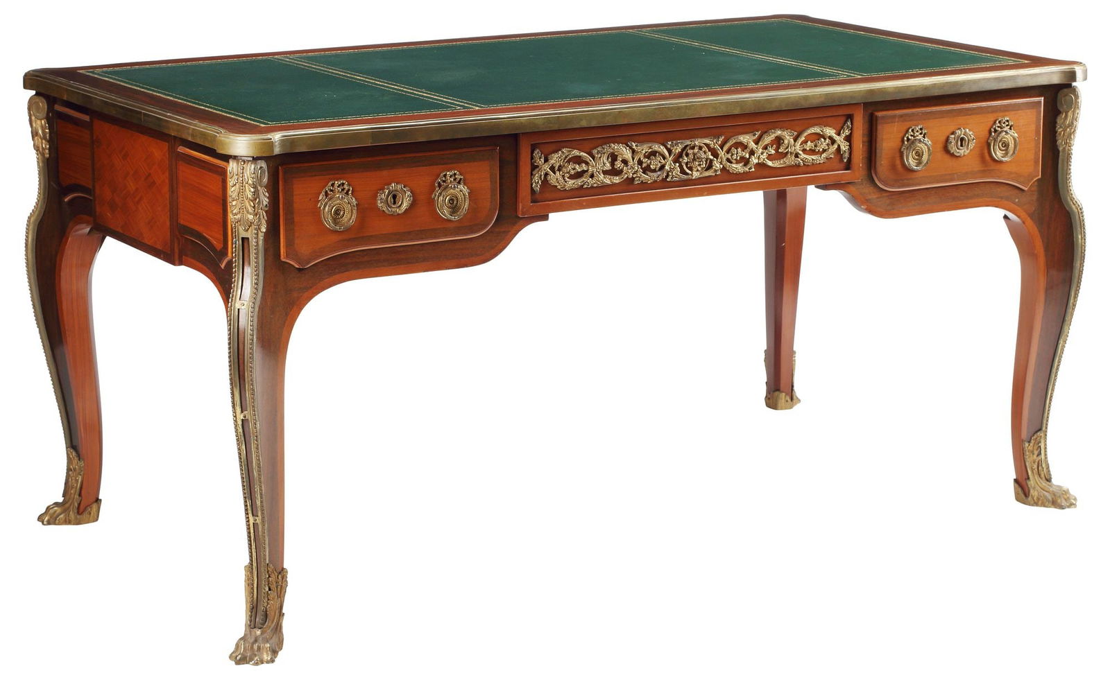 FRENCH LOUIS XV STYLE ORMOLU-MOUNTED BUREAU PLAT (1 of 5)