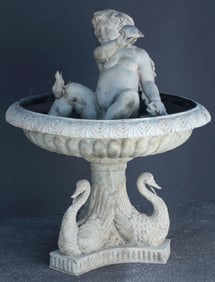 LARGE BRONZE FIGURAL GARDEN FOUNTAIN