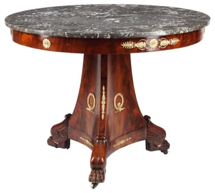 FRENCH EMPIRE ORMOLU-MOUNTED MAHOGANY GUERIDON