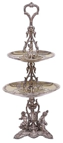 AUSTRIA-HUNGARY SILVER TWO-TIER CENTERPIECE SWEETMEAT STAND