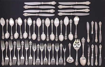 (53) LUNT 'ELOQUENCE' STERLING SILVER FLATWARE SERVICE FOR EIGHT