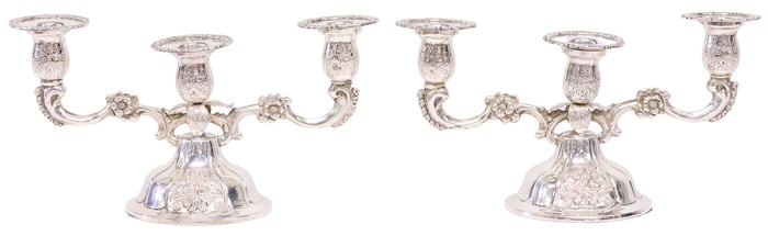 (2) GERMAN STERLING SILVER WEIGHTED CONVERTIBLE CANDELABRA