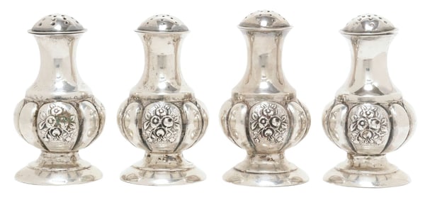 (4) STERLING SILVER SALT & PEPPER SHAKERS