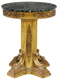 ITALIAN MARBLE-TOP GILTWOOD OCCASIONAL TABLE