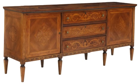 ITALIAN NEOCLASSICAL MAGGIOLINI STYLE MARQUETRY SIDEBOARD