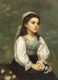 F. MICHAU (19TH/ 20TH C.) FRENCH SCHOOL PORTRAIT OF A GIRL
