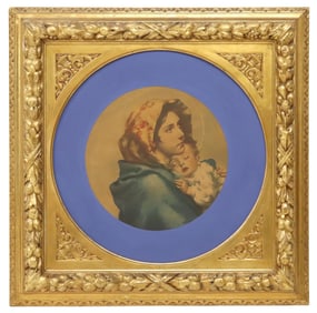 LARGE AFTER FERRUZZI PRINT OF 'MADONNINA' IN GILTWOOD FRAME