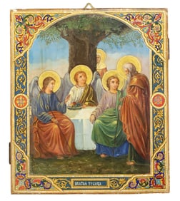 RUSSIAN ORTHODOX ICON OLD TESTAMENT TRINITY GENESIS 18