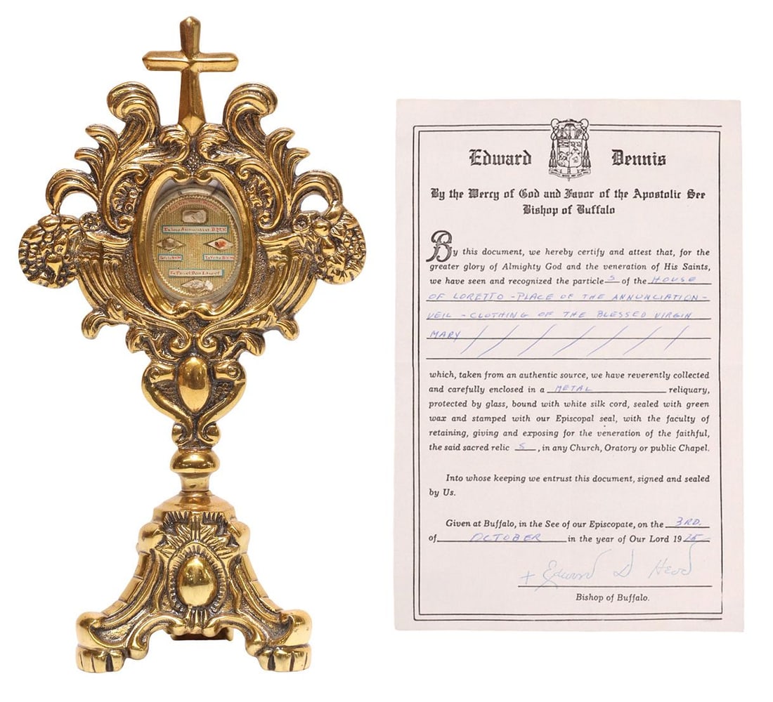 2ND & 3RD-CLASS RELICS OF THE BLESSED VIRGIN MARY IN RELIQUARY WITH COA (1 of 6)