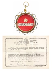 1ST-CLASS RELIC OF ST. NABORIS THE MARTYR IN THECA RELIQUARY WITH COA
