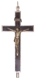 GERMAN PECTORAL RELIQUARY CROSS WITH 12 SAINTS & AGNUS DEI