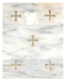 CARVED MARBLE RELIQUARY ALTAR STONE