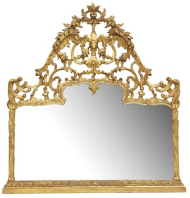 ITALIAN LOUIS XV STYLE GILTWOOD OVERMANTEL MIRROR
