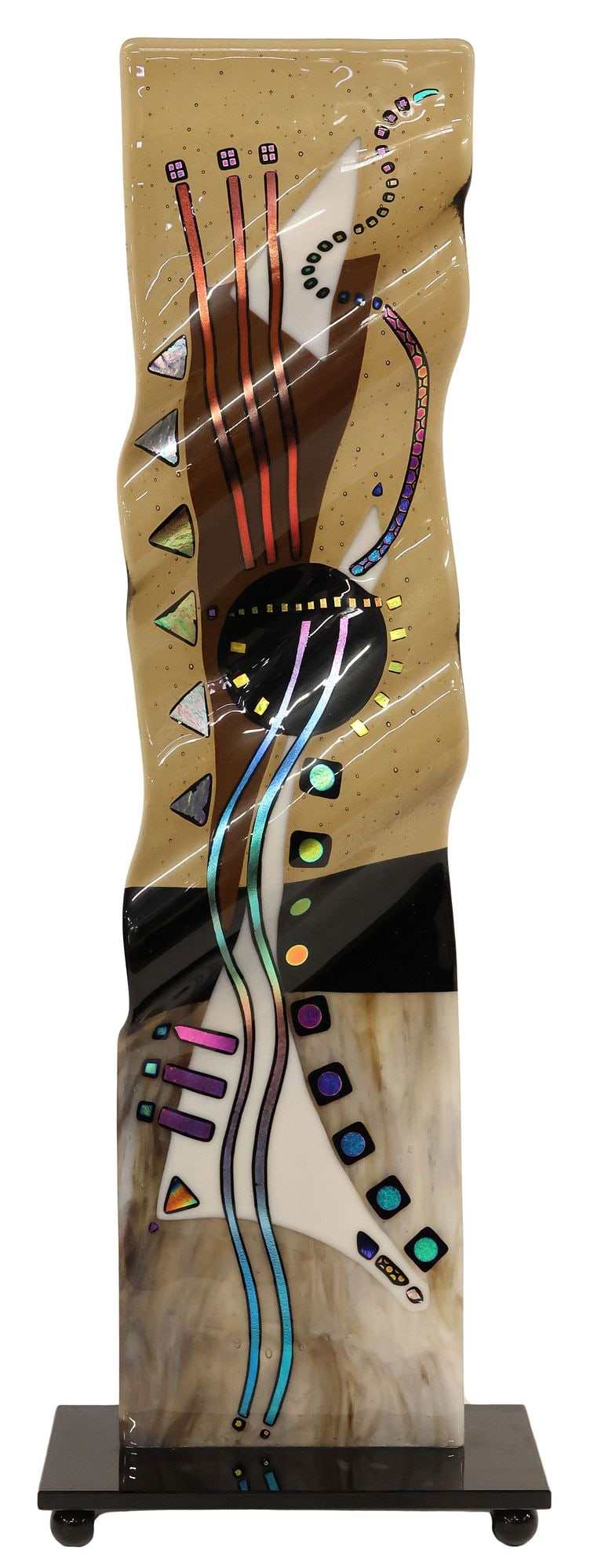 MICHAEL & LAURA THOMPSON POSTMODERN FUSED ART GLASS SCULPTURE