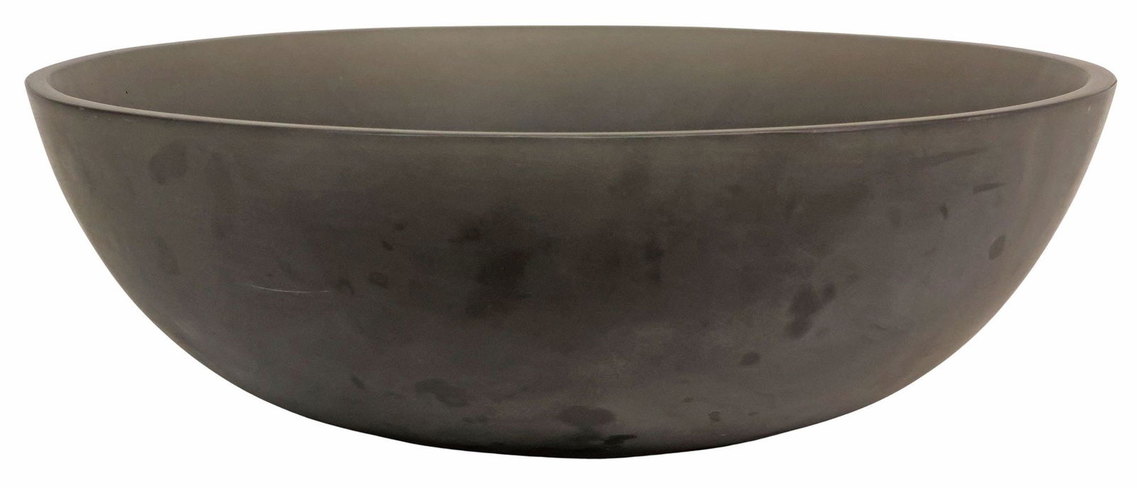 LARGE MARTHA STURDY (B.1943) CAST RESIN CENTERPIECE BOWL, 23"DIAM: Large cast resin centerpiece bowl, designed by Martha Sturdy (Canadian, b.1943), 20th c., in a matte black finish, inset maker's tag underfoot, approx 7.5"h, 23"diam, 30lbs **Provenance: The contents