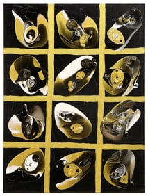 PETRONELLA GREER (B.1945) PAINTING 'BETWEEN FORM & SPACE' 40" X 30"