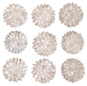 (9) DECORATIVE SEASHELL-ENCRUSTED BALLS